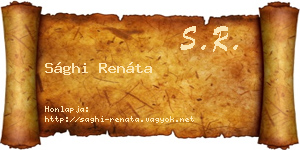 Sághi Renáta névjegykártya